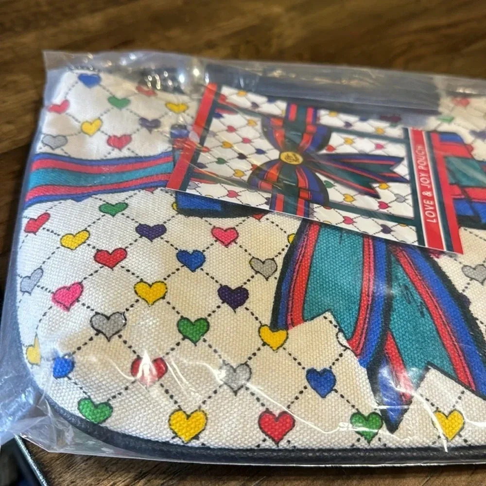 NWT Brighton x Tom Clancey Designer Holiday LOVE & JOY Canvas Crossbody - Picture 5 of 9